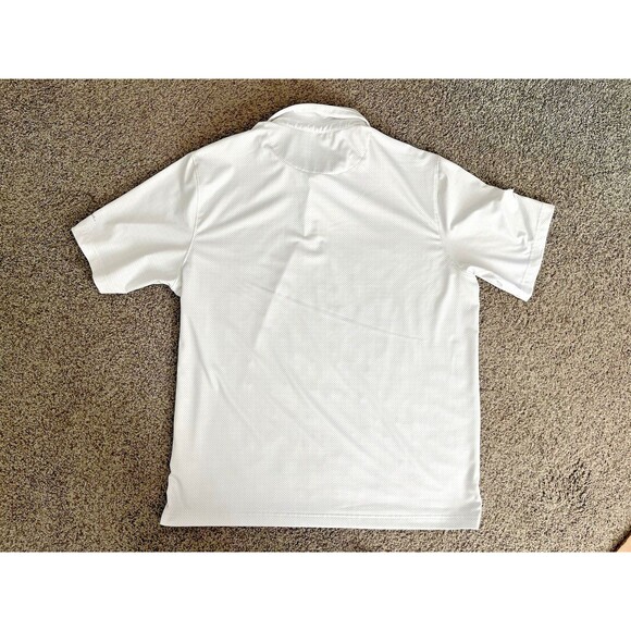 Walter Hagen Polo Shirt White Grey Fish scale Short Sleeve Golf Stretch Size XL - Picture 2 of 4